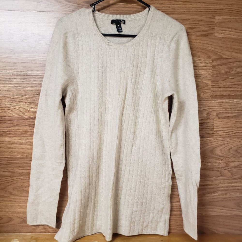 AQUA 100% CASHMERE WHITE SWEATER